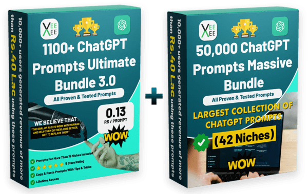 1100 & 50,000 ChatGPT Prompts Massive Bundle